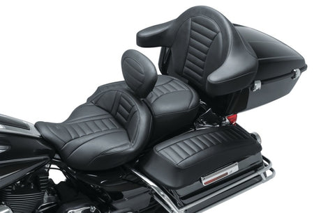 Mustang 08-21 Harley Electra Glide Std, Rd Glide ,Rd King, Str Glide Driver Backrest Deluxe - Black Mustang Motorcycle Backrests  AXOPROS