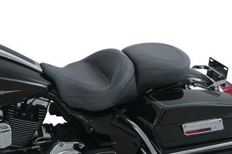 Mustang 08-21 Harley Electra Glide Std, Rd Glide, Rd King, Street Glide Touring 1PC Seat - Black Mustang Motorcycle One-Piece Motorcycle Seats  AXOPROS