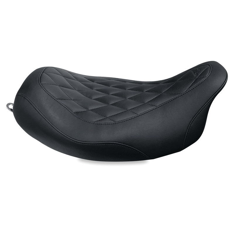 Mustang 08-21 Harley Electra Glide Std,Rd Glide,Rd King,Str Glide Solo Seat Diamond Stitch - Brown Mustang Motorcycle Solo Motorcycle Seats  AXOPROS