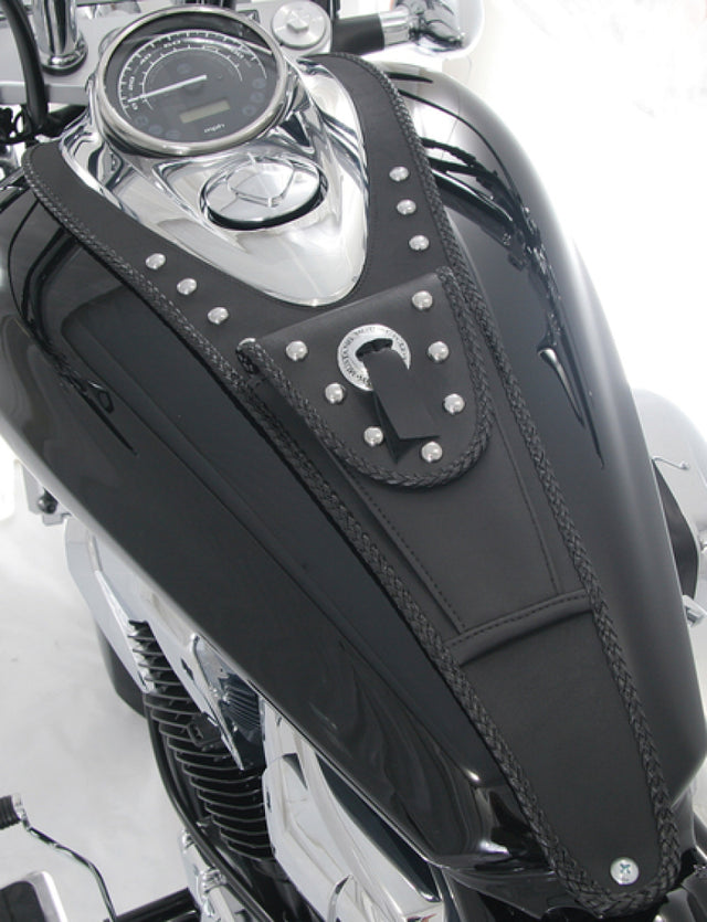 Mustang 10-14 Honda VT1300C Cruiser Tank Bib w/Studs - Black Mustang Motorcycle Tank Bibs  AXOPROS