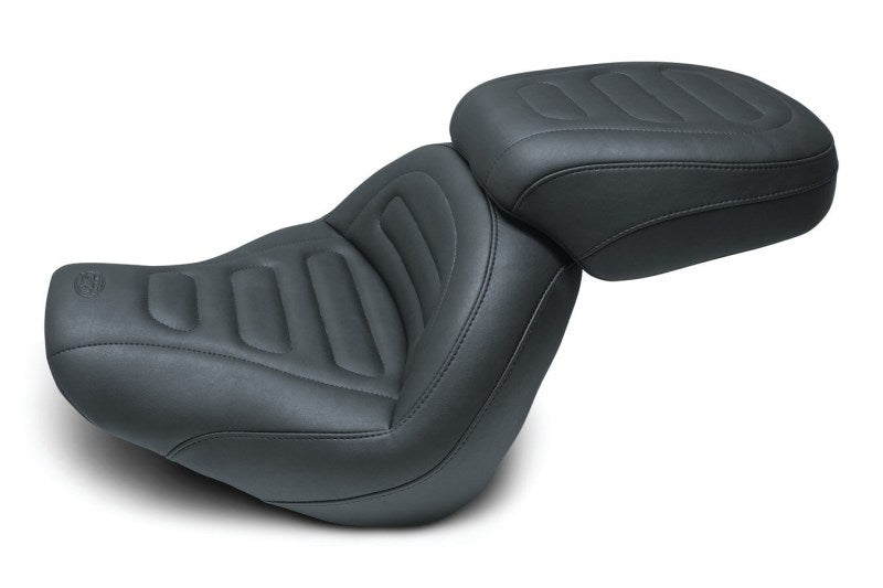 Mustang 18-21 Harley Fat Bob Standard Touring Solo Seat Trapezoid- Black Mustang Motorcycle Solo Motorcycle Seats  AXOPROS