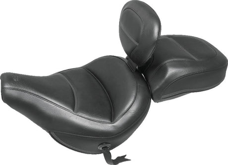 Mustang 18-21 Harley Heritage Classic Standard Deluxe Touring Solo Seat w/Driver Backrest - Black Mustang Motorcycle Solo Motorcycle Seats  AXOPROS