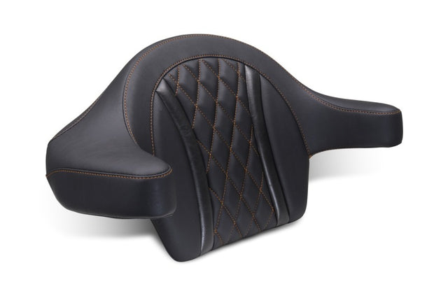 Mustang 23-25 Harley CVO Road Glide (ST) Deluxe Diamond Ext Arm Wrap-around Backrest Black Mustang Motorcycle Backrests  AXOPROS