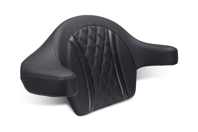 Mustang 23-25 Harley CVO Road Glide (ST) Deluxe Diamond Ext Arm Wrap-around Backrest Black Mustang Motorcycle Backrests  AXOPROS
