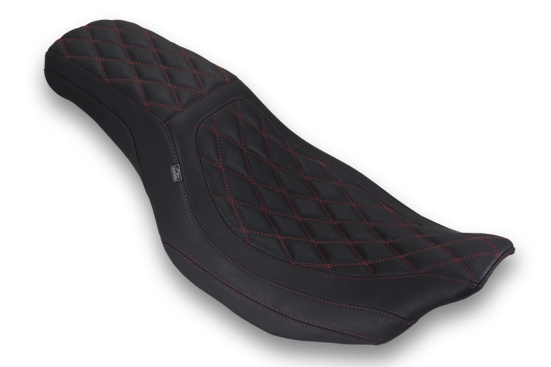 Mustang 23-25 HD Dble Diamond Low Squareback CVO Road Glide (ST), Rd Glide and Str Glide Black/DC Mustang Motorcycle Passenger Motorcycle Seats  AXOPROS