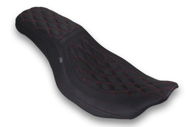 Mustang 23-25 HD Dble Diamond Low Squareback CVO Road Glide (ST), Rd Glide and Str Glide Black/DC Mustang Motorcycle Passenger Motorcycle Seats  AXOPROS