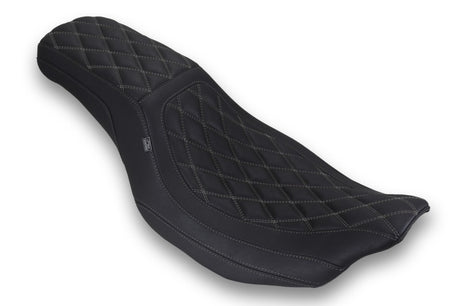 Mustang 23-25 HD Dble Diamond Low Squareback CVO Road Glide (ST), Rd Glide and Str Glide Black/GM Mustang Motorcycle Passenger Motorcycle Seats  AXOPROS