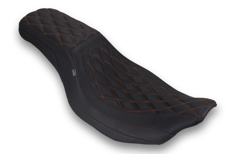 Mustang 23-25 HD Dble Diamond Low Squareback CVO Road Glide (ST), Rd Glide and Str Glide Black/MO Mustang Motorcycle Passenger Motorcycle Seats  AXOPROS