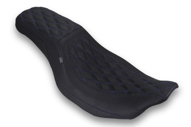 Mustang 23-25 HD Dble Diamond Low Squareback CVO Road Glide (ST), Rd Glide and Str Glide Black/SB Mustang Motorcycle Passenger Motorcycle Seats  AXOPROS