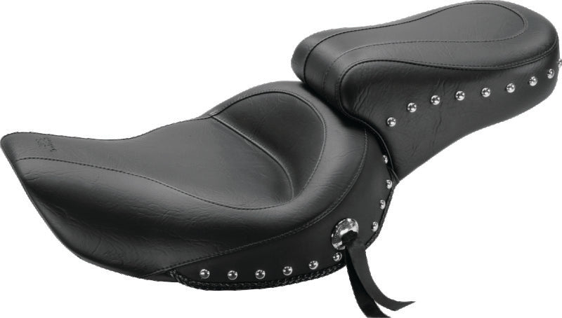 Mustang 91-05 Harley Dyna Standard Touring 1PC Seat w/Studs - Black Mustang Motorcycle One-Piece Motorcycle Seats  AXOPROS
