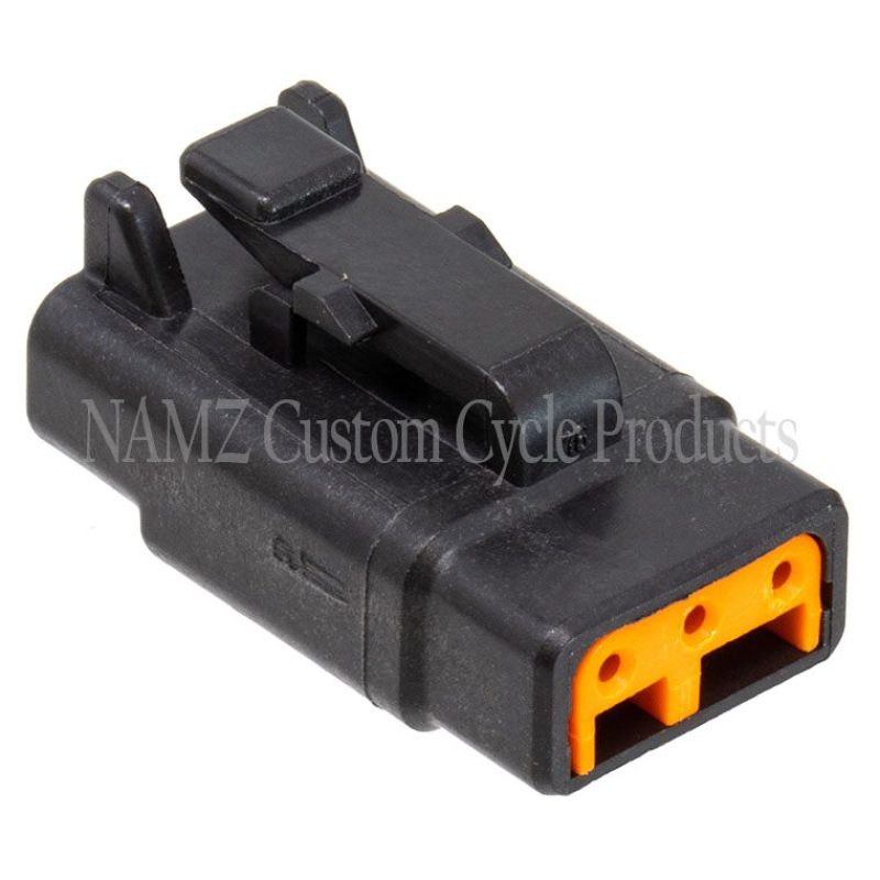 NAMZ Deutsch DTM 3-Position Plug w/3 Stamped Terminals & Wedgelock - Black (HD 74113-98BK) NAMZ Wiring Connectors  AXOPROS