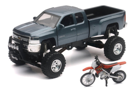 New Ray Toys Chevrolet Silverado with Honda Dirt Bike/ Scale - 1:32 New Ray Toys Toys  AXOPROS