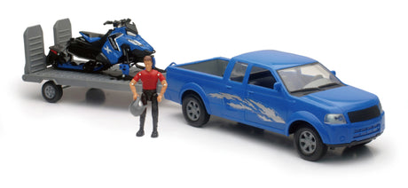 New Ray Toys Pickup with Polaris Switchback Snowmobile and Figurine Set/ Scale - 1:18 New Ray Toys Toys  AXOPROS