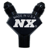 Nitrous Express 1/8NPT x 3AN x 3AN Billet Pure-Flo Y Fitting - Black Nitrous Express Fittings  AXOPROS