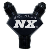 Nitrous Express 1/8NPT x 3AN x 3AN Billet Pure-Flo Y Fitting - Black Nitrous Express Fittings  AXOPROS