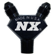 Nitrous Express 1/8NPT x 3AN x 3AN Billet Pure-Flo Y Fitting - Black Nitrous Express Fittings  AXOPROS