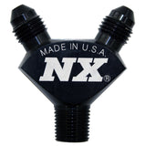 Nitrous Express 1/8NPT x 3AN x 3AN Billet Pure-Flo Y Fitting - Black Nitrous Express Fittings  AXOPROS