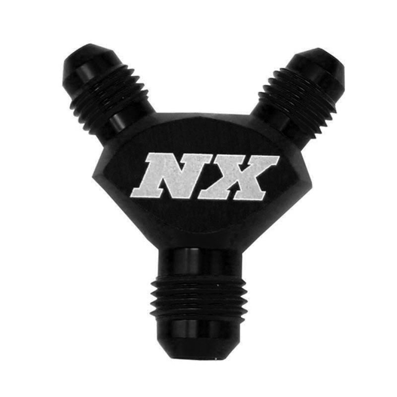Nitrous Express 6AN x 6AN x 6AN Billet Pure-Flo Y Fitting - Black Nitrous Express Fittings  AXOPROS