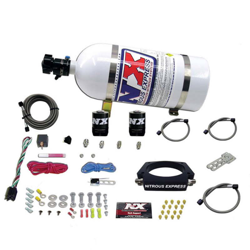 Nitrous Express GM LS 90mm Nitrous Plate Kit (50-400HP) w/10lb Bottle Nitrous Express Nitrous Systems  AXOPROS