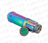 NRG 700 Series M12 X 1.25 Steel Lug Nut w/Dust Cap Cover Set 21 Pc w/Locks & Lock Socket - Neochrome NRG Lug Nuts  AXOPROS