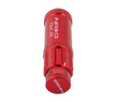 NRG 700 Series M12 X 1.25 Steel Lug Nut w/Dust Cap Cover Set 21 Pc w/Locks & Lock Socket - Red NRG Lug Nuts  AXOPROS