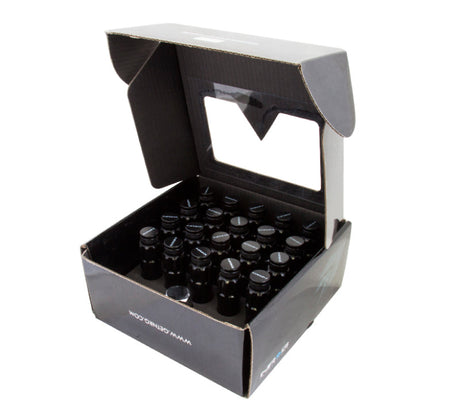 NRG 700 Series M12 X 1.5 Steel Lug Nut w/Dust Cap Cover Set 21 Pc w/Locks & Lock Socket - Black NRG Lug Nuts  AXOPROS