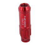 NRG 700 Series M12 X 1.5 Steel Lug Nut w/Dust Cap Cover Set 21 Pc w/Locks & Lock Socket - Red NRG Lug Nuts  AXOPROS