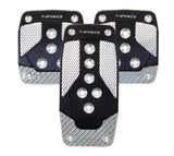 NRG Aluminum Sport Pedal M/T - Black w/Silver Carbon NRG Pedal Covers  AXOPROS