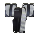 NRG Brushed Aluminum Sport Pedal M/T - Black w/Silver Carbon NRG Pedal Covers  AXOPROS