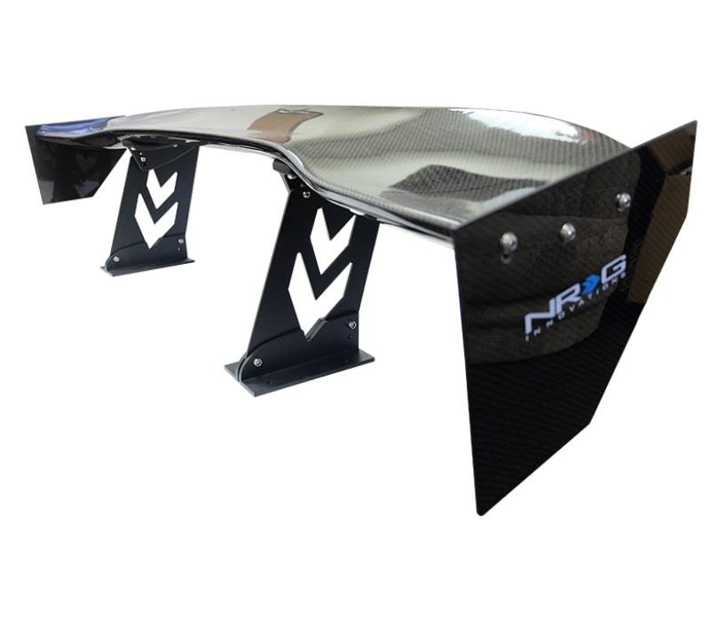NRG Carbon Fiber Spoiler - Universal (59in.) NRG Logo Large End Plates NRG Spoilers  AXOPROS
