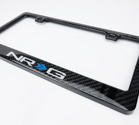 NRG Carbon License Plate Frame/ Fiber Poly Dip Finish Wet w/ NRG Logo NRG Carbon Accessories  AXOPROS