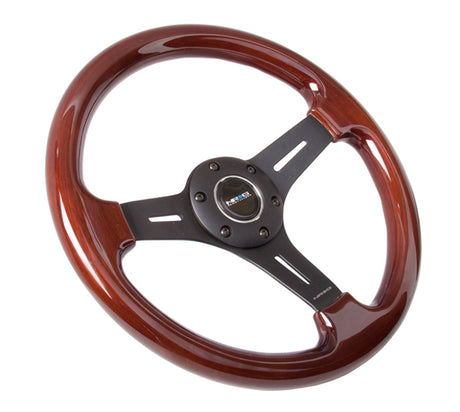 NRG Classic Wood Grain Steering Wheel (330mm) Wood Grain w/Matte Black 3-Spoke Center NRG Steering Wheels  AXOPROS