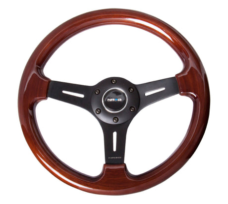 NRG Classic Wood Grain Steering Wheel (330mm) Wood Grain w/Matte Black 3-Spoke Center NRG Steering Wheels  AXOPROS