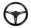 NRG Classic Wood Grain Steering Wheel (350mm) Black Sparkled Grip w/Black 3-Spoke Center NRG Steering Wheels  AXOPROS