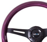 NRG Classic Wood Grain Steering Wheel (350mm) Purple Pearl/Flake Paint w/Black 3-Spoke Center NRG Steering Wheels  AXOPROS