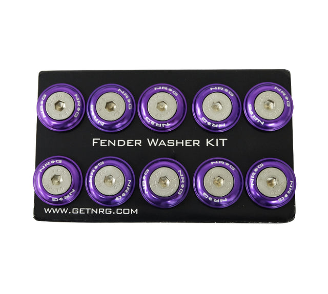 NRG Fender Washer Kit w/Rivets For Plastic (Purple) - Set of 10 NRG Hardware Kits - Other  AXOPROS