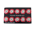 NRG Fender Washer Kit w/Rivets For Plastic (Red) - Set of 10 NRG Hardware Kits - Other  AXOPROS