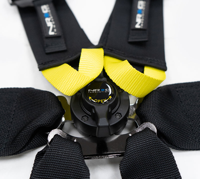 NRG FIA 6pt 2in. Shoulder Belt for HANS Device/ Rotary Cam Lock Buckle/ 3in. Waist Belt - Black NRG Seat Belts & Harnesses  AXOPROS