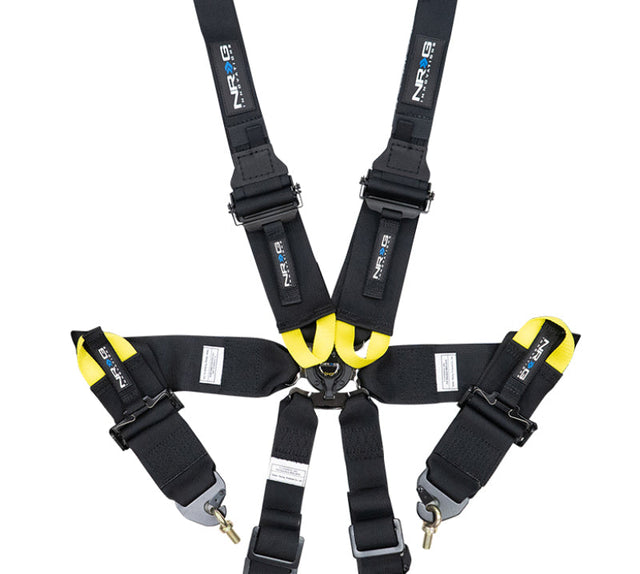 NRG FIA 6pt 2in. Shoulder Belt for HANS Device/ Rotary Cam Lock Buckle/ 3in. Waist Belt - Black NRG Seat Belts & Harnesses  AXOPROS