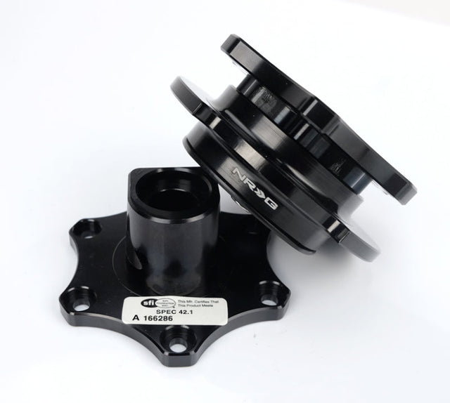 NRG Quick Release SFI SPEC 42.1 - Shiny Black Body / Shiny Black Ring NRG Quick Release Adapters  AXOPROS