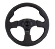 NRG Reinforced Steering Wheel (320mm) Black Leather w/Black Stitching NRG Steering Wheels  AXOPROS