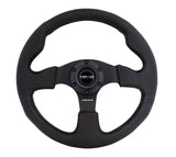 NRG Reinforced Steering Wheel (320mm) Black Leather w/Black Stitching NRG Steering Wheels  AXOPROS