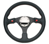 NRG Reinforced Steering Wheel (320mm) Blk Leather w/Dual Buttons NRG Steering Wheels  AXOPROS