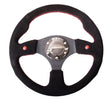 NRG Reinforced Steering Wheel (320mm) Blk Suede w/Dual Buttons NRG Steering Wheels  AXOPROS