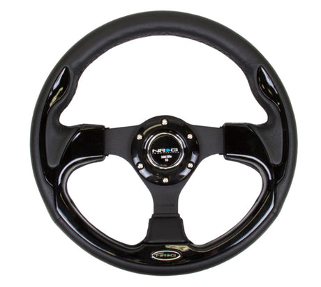 NRG Reinforced Steering Wheel (320mm) Blk w/Gloss Black Trim NRG Steering Wheels  AXOPROS