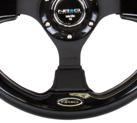 NRG Reinforced Steering Wheel (320mm) Blk w/Gloss Black Trim NRG Steering Wheels  AXOPROS