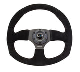 NRG Reinforced Steering Wheel (320mm Horizontal / 330mm Vertical) Black Suede w/Black Stitching NRG Steering Wheels  AXOPROS