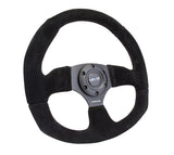 NRG Reinforced Steering Wheel (320mm Horizontal / 330mm Vertical) Black Suede w/Black Stitching NRG Steering Wheels  AXOPROS