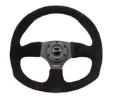 NRG Reinforced Steering Wheel (320mm Horizontal / 330mm Vertical) Black Suede w/Black Stitching NRG Steering Wheels  AXOPROS
