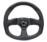 NRG Reinforced Steering Wheel (320mm Horizontal / 330mm Vertical) Leather w/Red Stitching NRG Steering Wheels  AXOPROS
